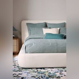 Anthropologie Cotton Jersey Channel Stitch Quilt Size King NWT
